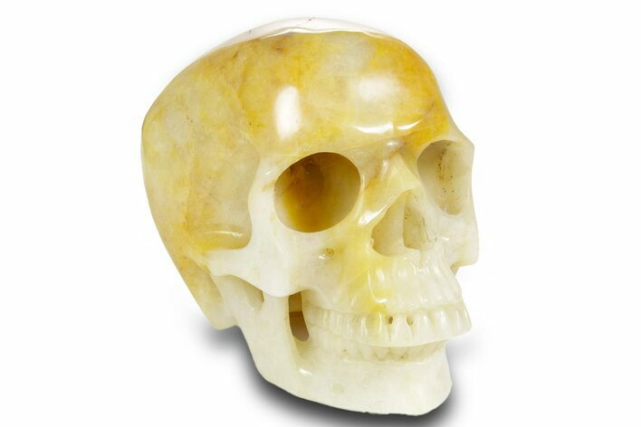 Realistic Banded Orange Calcite Skull #378611